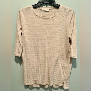 76 & Sunny Cooper City 3/4 Sleeve Top Beige Size Medium
